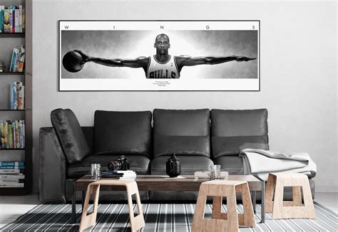 Michael Jordan Wings Edition Panoramic Vintage Poster - Etsy