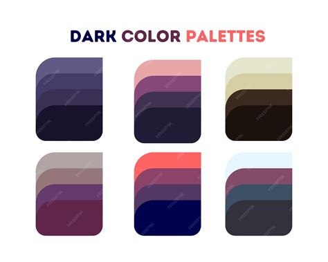 premium vector set  trendy dark color palettes vector illustration