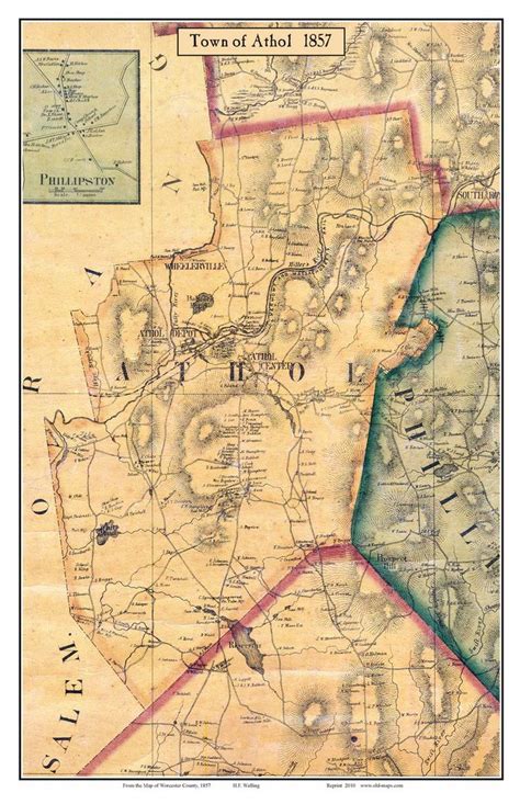 Old Maps Of Worcester County Ma