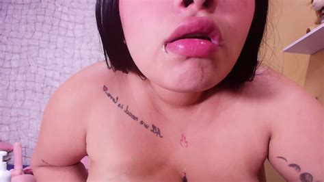 Sucking And Spitting Milk From Her Lactating Big Tits And Nipples