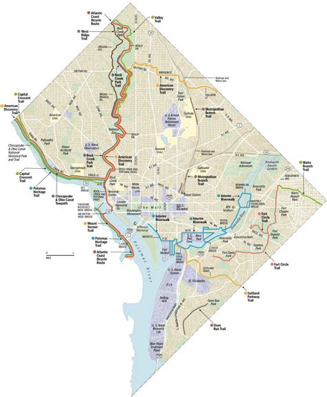 Dc bike trails map - Washington dc bike trails map (District of ...