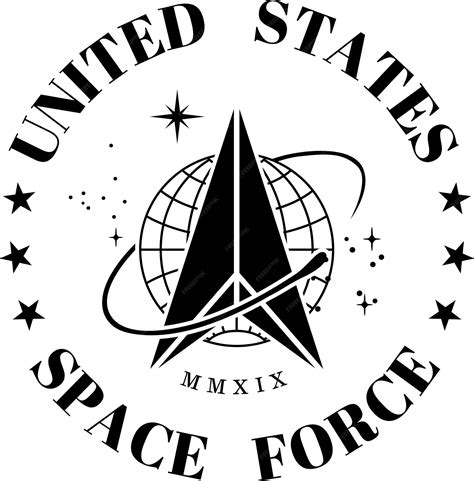 Premium Vector The Emblem Of The Us Space Force With A Circular Signature