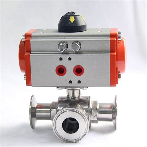 Tri Clamp Ball Valve Way Pneumatic Actuator