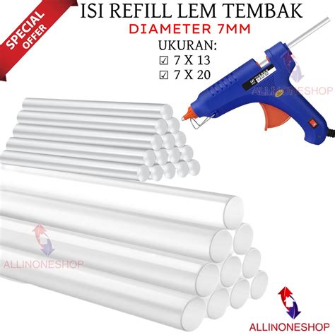 Jual Isi Refill Lem Tembak Bakar Glue Gun Kecil Lem Lilin 20 Cm X 7mm