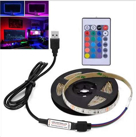 Tira Led Cinta 5050 Rgb 5mts Usb C Control Remoto Exterior Deco Estrella