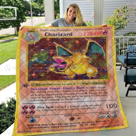 HOT Anime Pokemon Charizard Card Luxury Quilt Express Your Unique Style With BoxBoxShirt