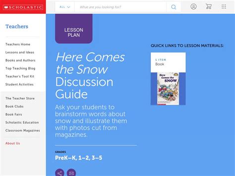 Scholastic Discussion Guide Here Comes The Snow Lesson Plan For Pre K