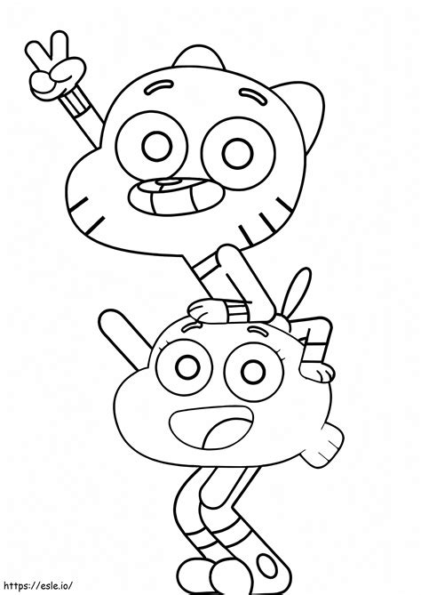 Gumball E Darwin Desenho Para Colorir - Gumball e Darwin para colorir
