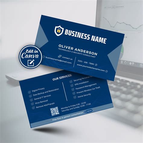 2x Technology Software Business Card Template | Professional Digital