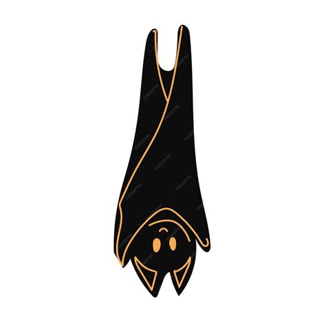 Premium Vector A Black Bat On A White Background Vector Illustration