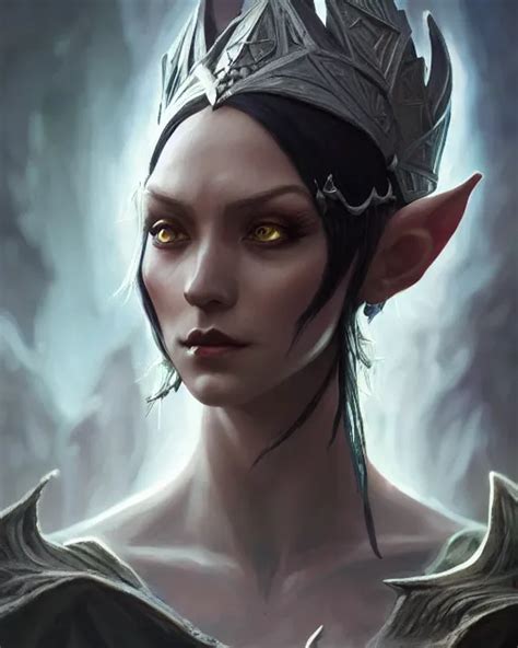 Dark Elder Elf Princess Highly Detailed D D Stable Diffusion