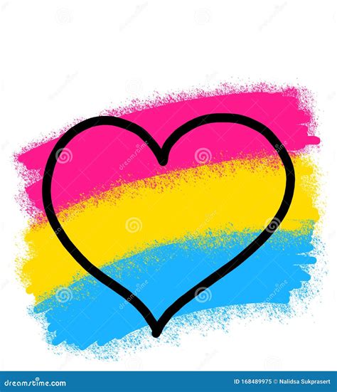 Orgullo Pansexual Símbolo De Corazón Lgbtq Stock De Ilustración