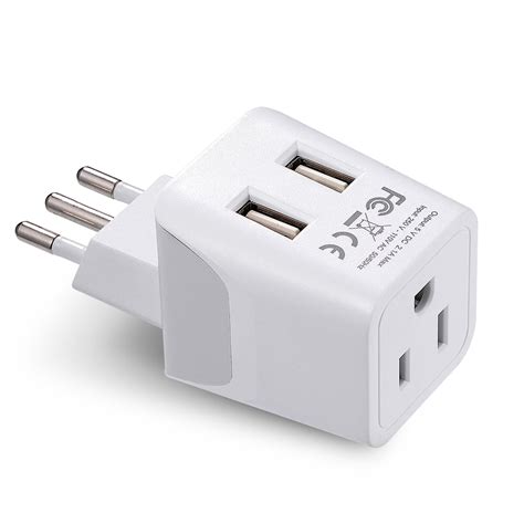 Shop Italy Plug Adapter | Dual USB - USA Input | Ceptics