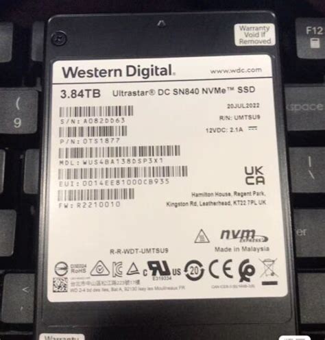 WD Ultrastar DC SN840 3.84TB U.2 2.5" NVMe Solid State Drives ...