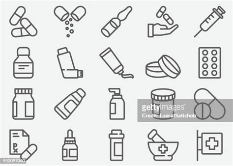 Pills And Pharmacy Line Icons High Res Vector Graphic Getty Images