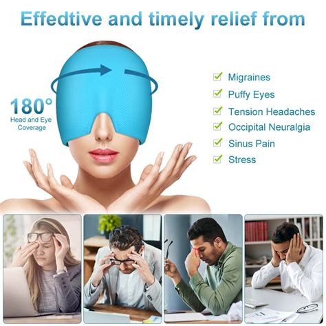 MakeCool Blue Migraine Relief Cap Reusable Cold Hot Therapy Migraine And Headache Relief Cap