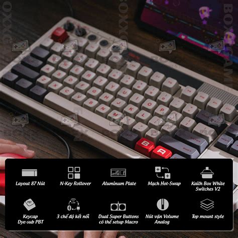 B N Ph M C Bitdo Retro Mechanical Keyboard C Bluetooth G Usb C Hot Swap Aluminum Plate