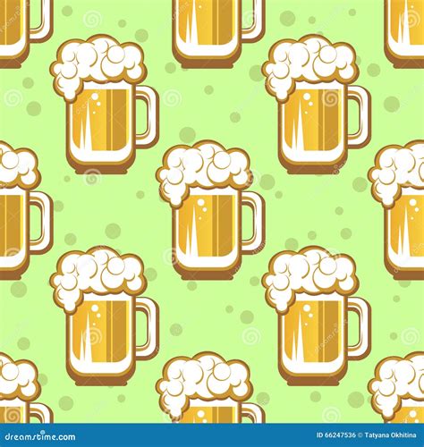 Beer Seamless Pattern Stock Vector Illustration Of Stout