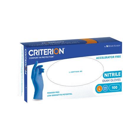 Henry Schein Criterion Gloves Nitrile Accelerator-Free Powder-Free Blue