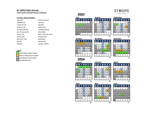 School Calendar - St. Hope Public Schools