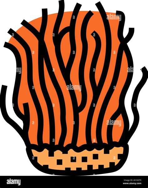 Cordyceps Mushroom Color Icon Vector Illustration Stock Vector Image