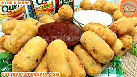 Croquete De Milho Verde Recheio De Queijo Mussarela Culin Ria Terapia