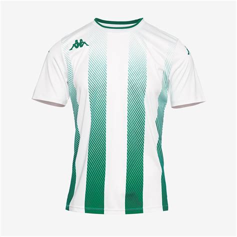 Kappa BUGO SS Shirt White Green Mens Football Teamwear Pro Direct