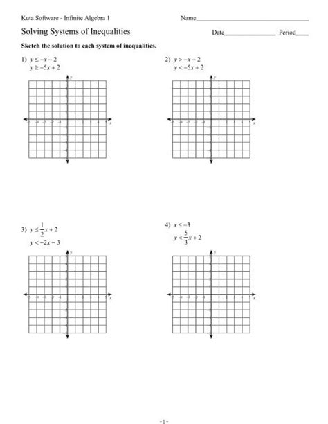 Systems Of Inequalities Ks Ia Kuta Software