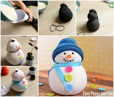 No Sew Sock Snowman Craft Easy Peasy And Fun