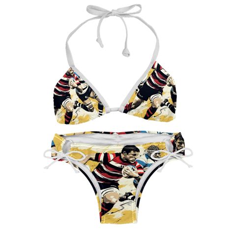 Football Women S Bikini Set With Detachable Sponge And Adjustable Strap Two Pack Ideal For