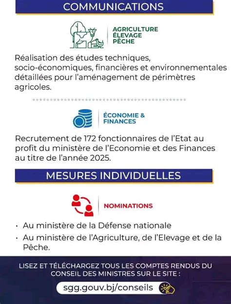 Conseil Des Ministres Du 22 Janvier 2025 Voici Toutes Les Grandes