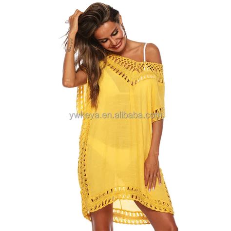 Wholesale Women Crochet Beach Bikini Cover Up Hollow Out Tassels