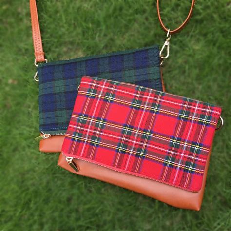 Buy Wholesale Blanks Plaid Canvas With Pu Faux Leather