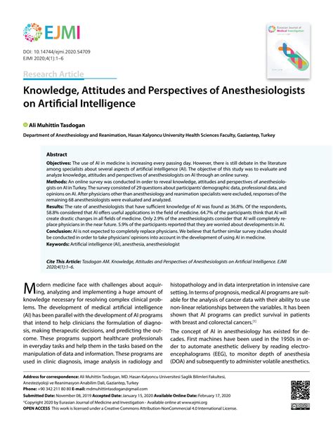 Solution Knowledge Attitudes And Perspectives Of Anesthesiologists On