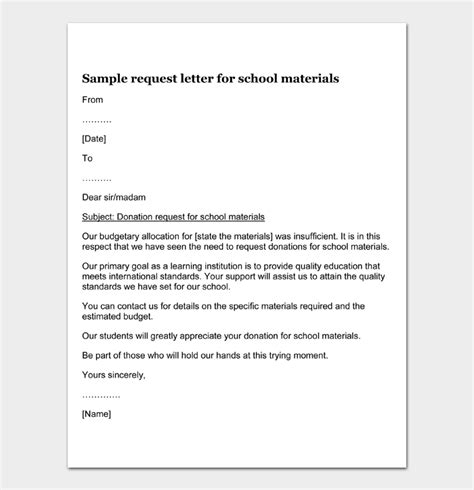 Donation Request Letter for School - Sample Letters