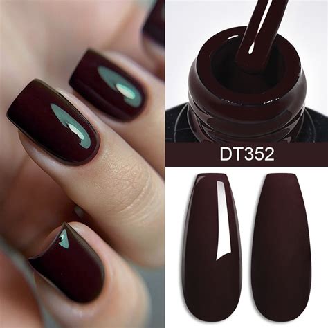 MEET ACROSS Dark Brown Gel Nail Polish Pink Nude Jelly Color Nail Decoration Semi Permanent