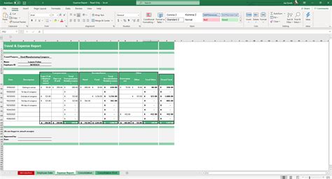 Expense Report Template Google Sheets