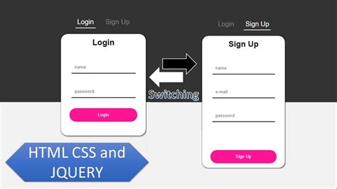 Animated Login Form Switching Between Login And Sign Up Form Using