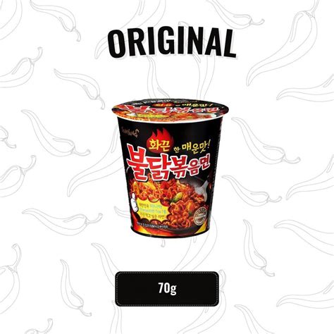 Korea Instant Noodles SAMYANG Halal Hot Chicken Ramen Cup 70g Original Carbonara Cheese