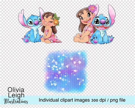 Lilo E Stitch Aquarela Png - Lilo e Stitch, Conjunto de clipart em aquarela, Download digital de ...