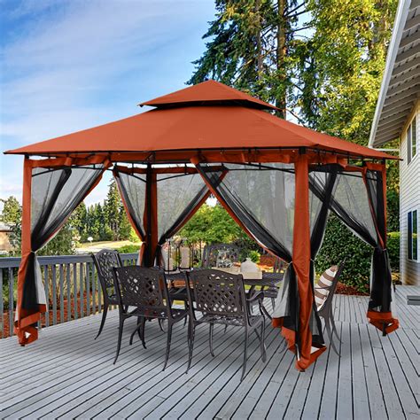 Abccanopy 11x11 Patio Gazebo With Mosquito Netting And Double Soft