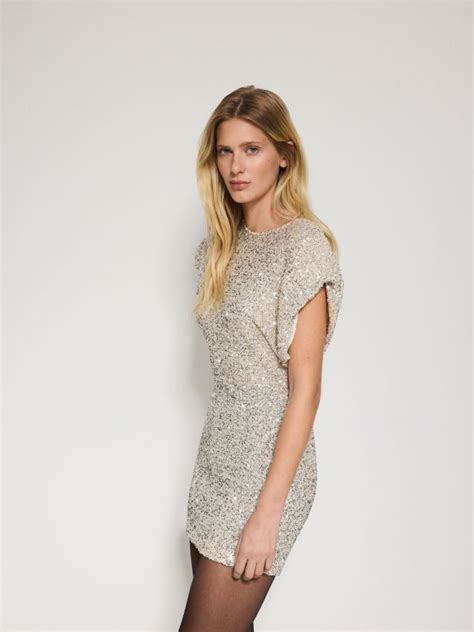 Robe Brillante Couleur Nude RESERVED B X