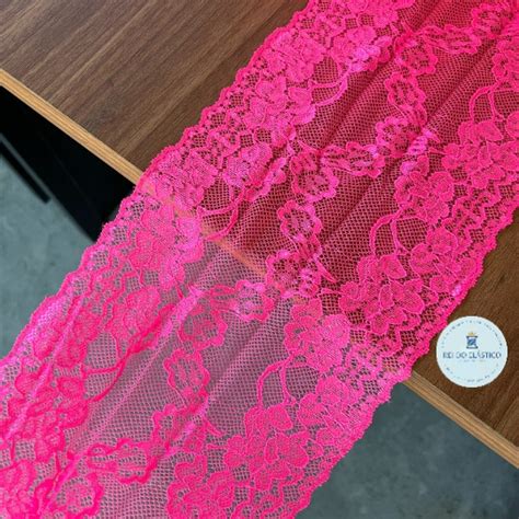 Renda Elastano Cores Neon Para Lingerie Poliamida Shopee Brasil