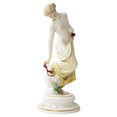 A Th C Meissen Porcelain Female Nude Figurine After The Bath R Ockelmann For Sale At Stdibs