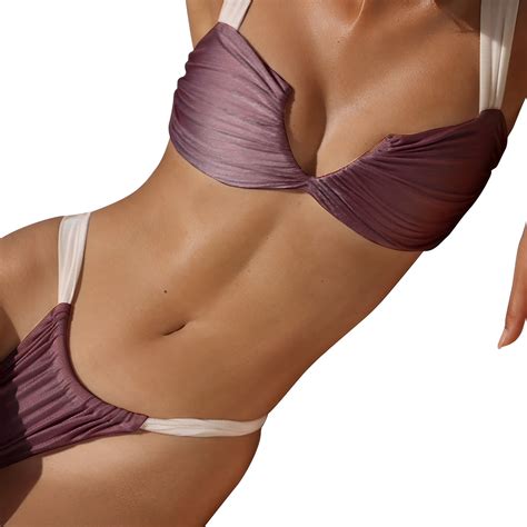 Snowsong Triangle Bikini New Women S Solid Color Sexy Split Bikini Swimsuit Two Piece Set