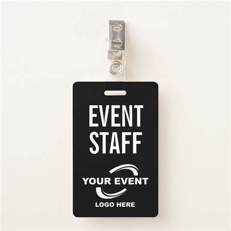 Your Event Logo Black Or Choose Color Id Badge Event Logo Event