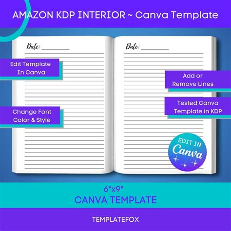 Kdp Interior 6x9 Journal Ready To Use Pdf And Canva Template