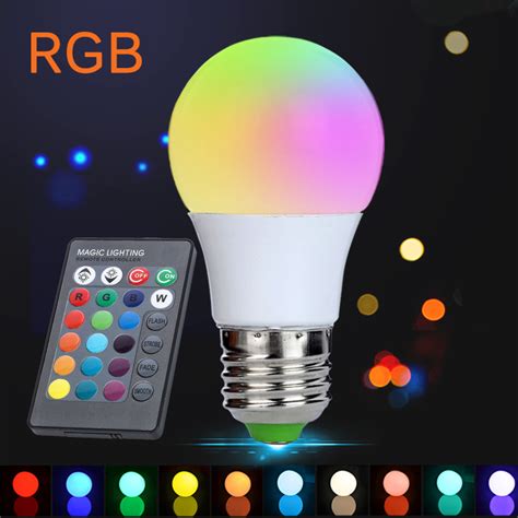 מוצר NEW E27 3W RGB LED Lamp Lampara LED RGB Bulb 110V 220V 230V High