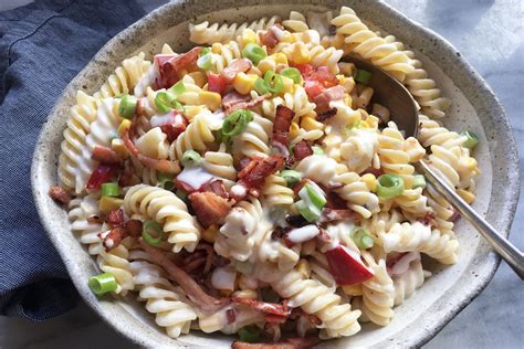 Esitell Imagen Creamy Pasta Salad With Bacon Abzlocal Fi