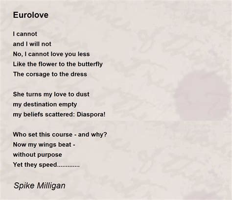 Eurolove Eurolove Poem By Spike Milligan